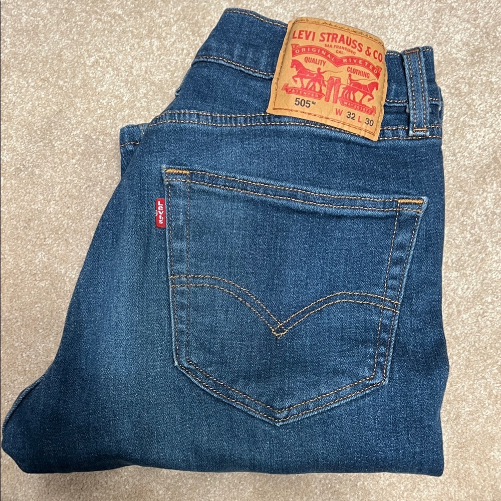 Levi's Men's Dark Indigo Stretch Straight Jeans